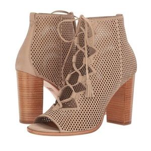 Frye Gabby Ghillie Perforated Peep Toe Heels